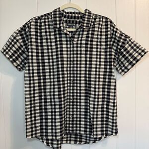 Toad&Co Woman’s Gingham Plaid Casual short sleeved 99% Organic Cotton Shirt